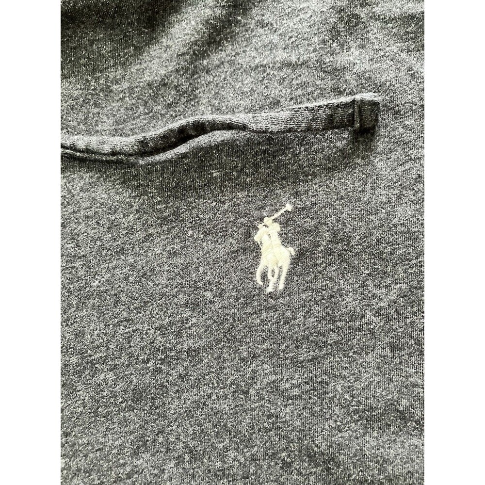 Polo Ralph Lauren Men XXL Dark Charcoal Gray Cotton Knit Hoodie Light Pullover - Picture 4 of 8
